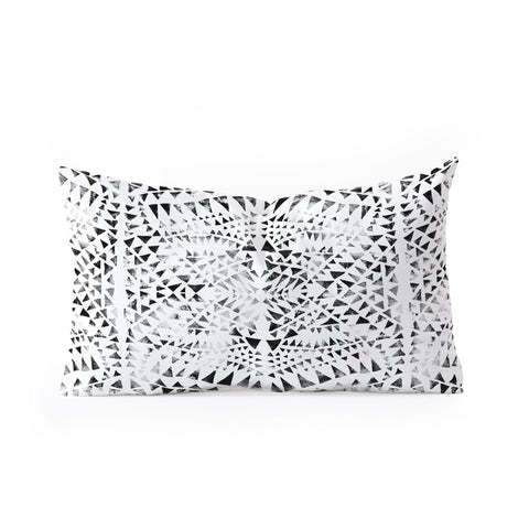 Schatzi Brown Tribal Triangles white black Oblong Throw Pillow