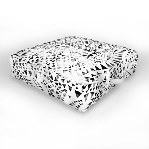 Schatzi Brown Tribal Triangles white black Outdoor Floor Cushion