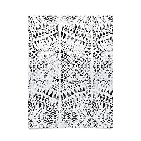 Schatzi Brown Tribal Triangles white black Poster