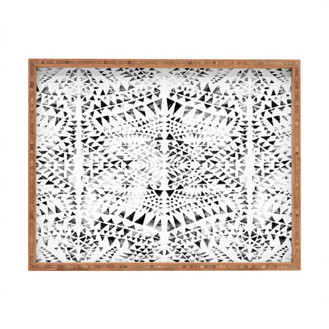 Schatzi Brown Tribal Triangles white black Rectangular Tray