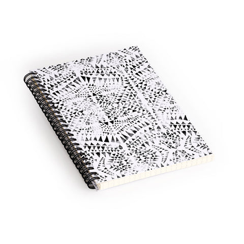 Schatzi Brown Tribal Triangles white black Spiral Notebook