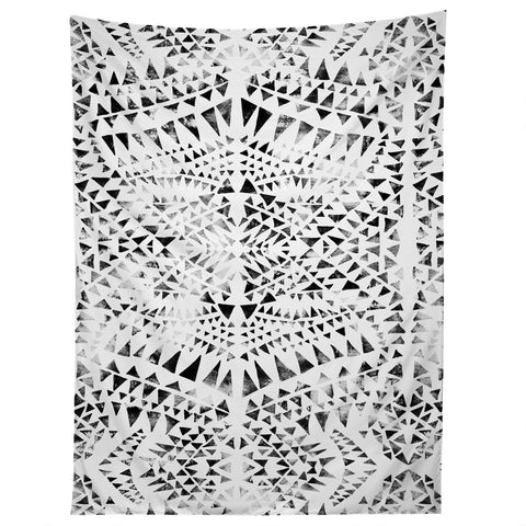 Schatzi Brown Tribal Triangles white black Tapestry