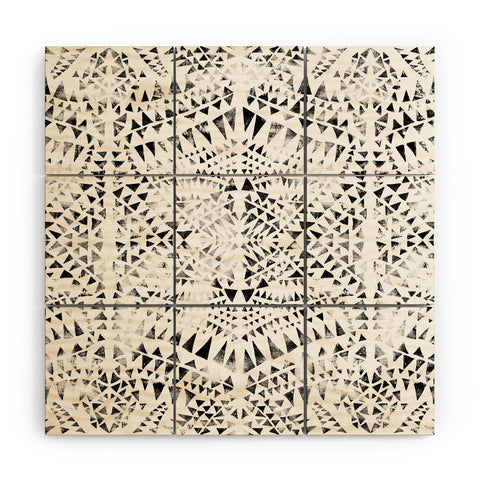 Schatzi Brown Tribal Triangles white black Wood Wall Mural