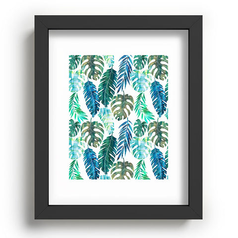 Schatzi Brown Tropical Leaf 2 Green Recessed Framing Rectangle