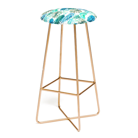 Schatzi Brown Tropical Leaf 2 Green Bar Stool