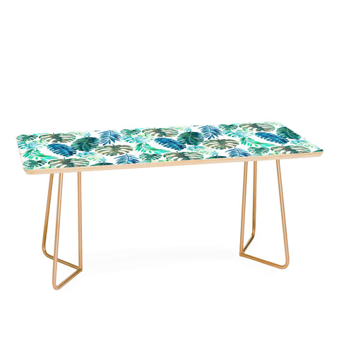 Schatzi Brown Tropical Leaf 2 Green Coffee Table
