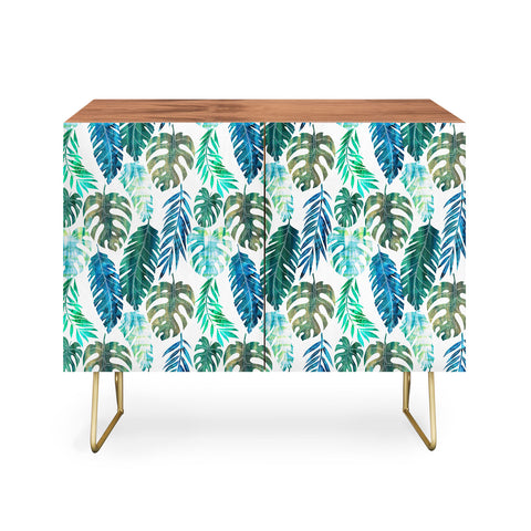 Schatzi Brown Tropical Leaf 2 Green Credenza
