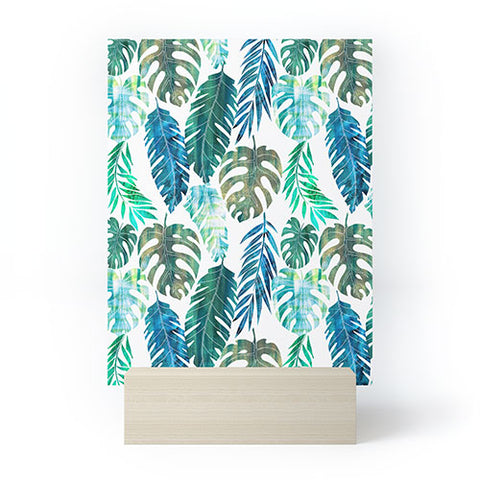 Schatzi Brown Tropical Leaf 2 Green Mini Art Print