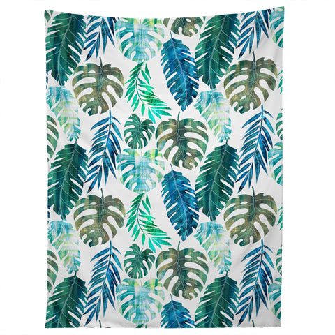 Schatzi Brown Tropical Leaf 2 Green Tapestry