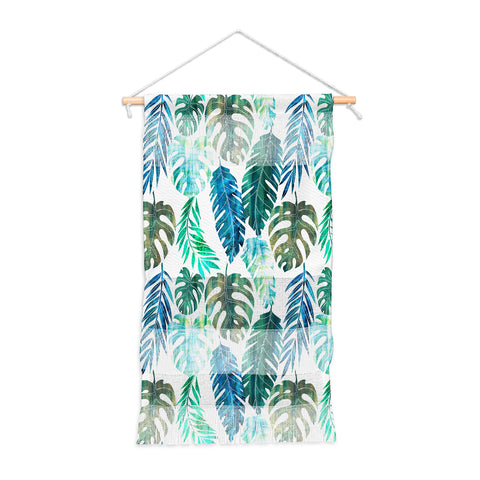 Schatzi Brown Tropical Leaf 2 Green Wall Hanging Portrait