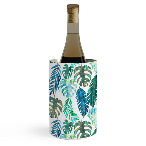 Schatzi Brown Tropical Leaf 2 Green Wine Chiller