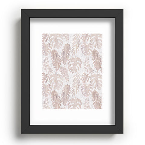 Schatzi Brown Tropical Leaf 2 Neutral Recessed Framing Rectangle