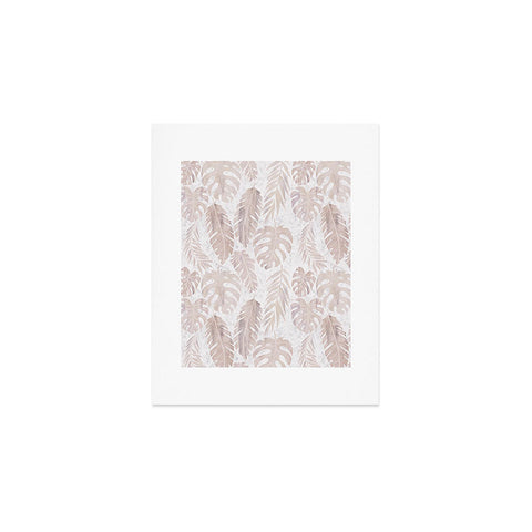 Schatzi Brown Tropical Leaf 2 Neutral Art Print