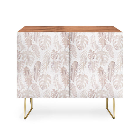 Schatzi Brown Tropical Leaf 2 Neutral Credenza