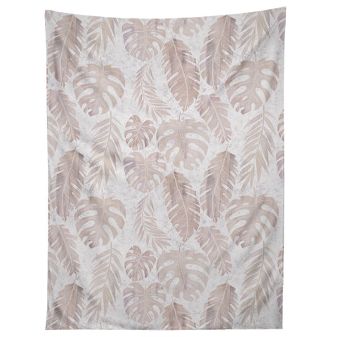 Schatzi Brown Tropical Leaf 2 Neutral Tapestry