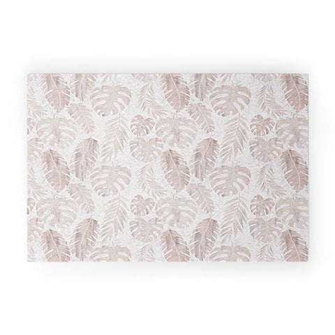Schatzi Brown Tropical Leaf 2 Neutral Welcome Mat