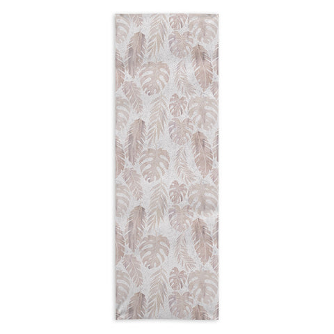 Schatzi Brown Tropical Leaf 2 Neutral Yoga Towel