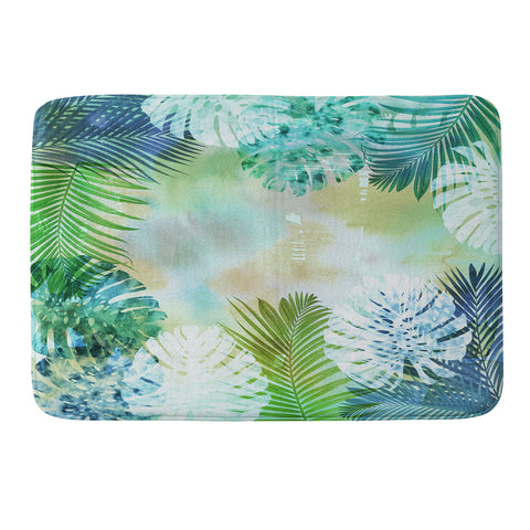 Schatzi Brown Tropix Green Memory Foam Bath Mat