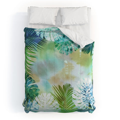 Schatzi Brown Tropix Green Comforter