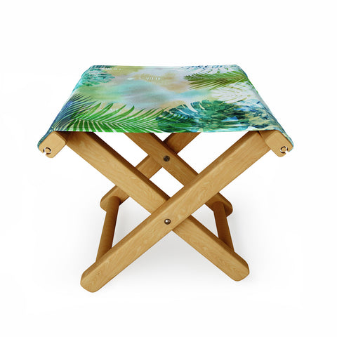 Schatzi Brown Tropix Green Folding Stool