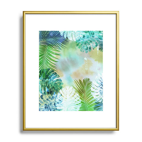 Schatzi Brown Tropix Green Metal Framed Art Print