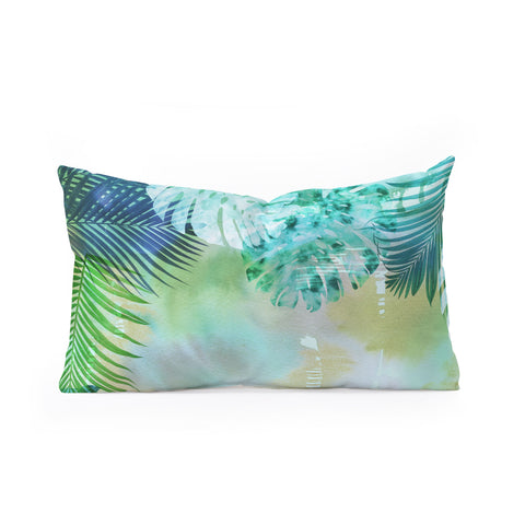 Schatzi Brown Tropix Green Oblong Throw Pillow