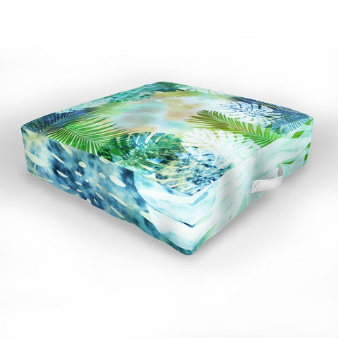 Schatzi Brown Tropix Green Outdoor Floor Cushion