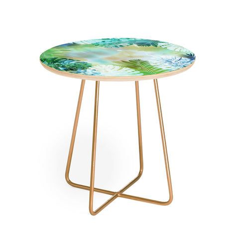 Schatzi Brown Tropix Green Round Side Table