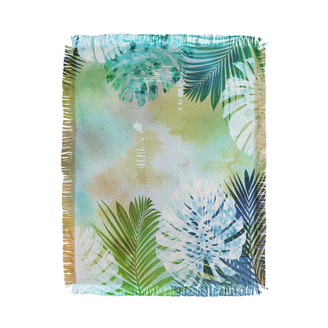 Schatzi Brown Tropix Green Throw Blanket