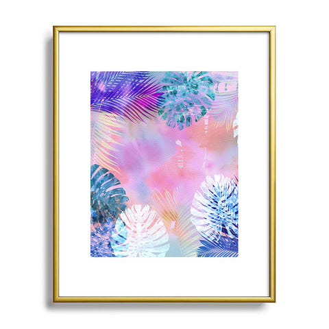 Schatzi Brown Tropix Pink Metal Framed Art Print