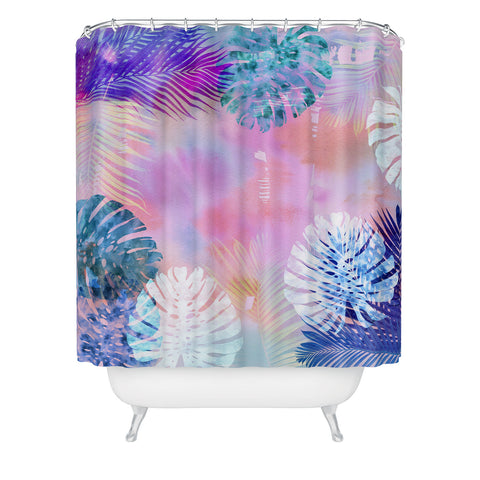 Schatzi Brown Tropix Pink Shower Curtain