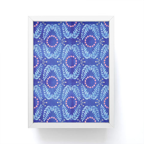 Schatzi Brown Unicorn Coordinate Light Blue Framed Mini Art Print