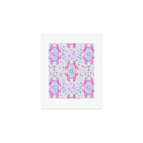 Schatzi Brown Unicorn Damask Pink Art Print