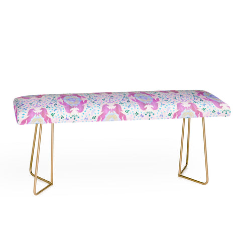 Schatzi Brown Unicorn Damask Pink Bench