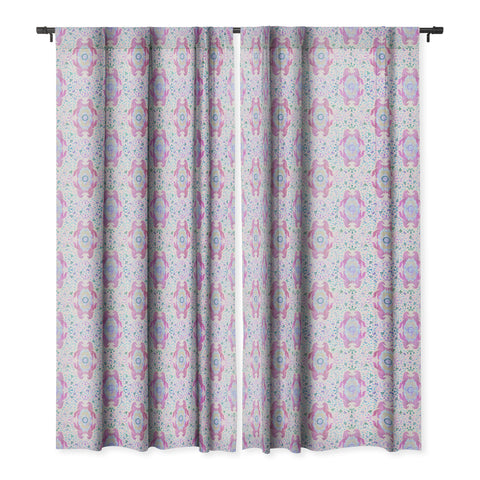 Schatzi Brown Unicorn Damask Pink Blackout Window Curtain