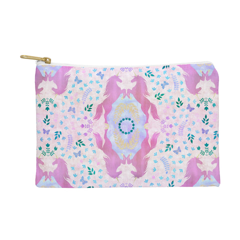 Schatzi Brown Unicorn Damask Pink Pouch