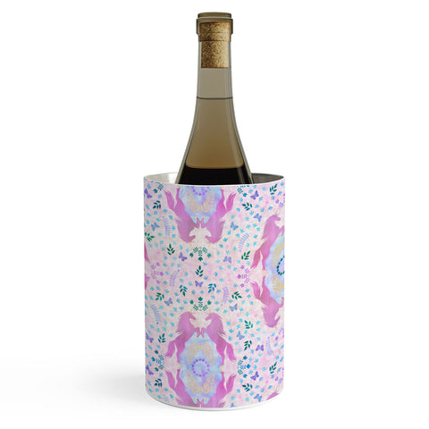 Schatzi Brown Unicorn Damask Pink Wine Chiller