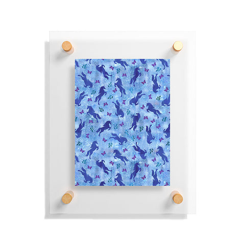 Schatzi Brown Unicorn Toss Light Blue Floating Acrylic Print