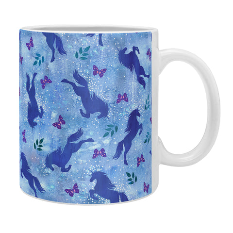 Schatzi Brown Unicorn Toss Light Blue Coffee Mug