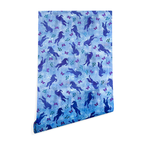 Schatzi Brown Unicorn Toss Light Blue Wallpaper