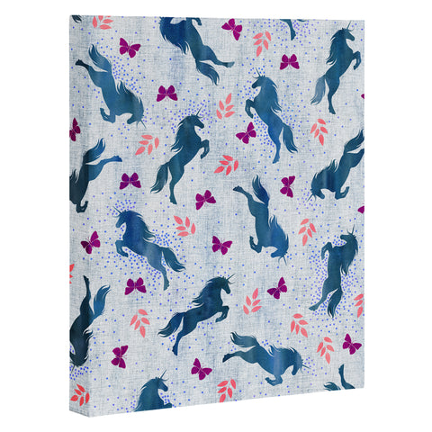 Schatzi Brown Unicorn Toss Light Linen Art Canvas