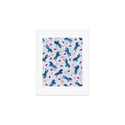 Schatzi Brown Unicorn Toss Light Linen Art Print