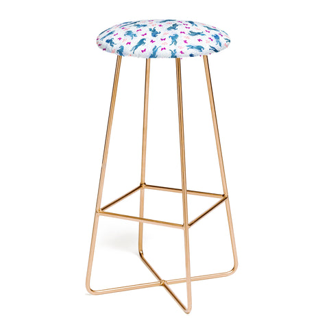 Schatzi Brown Unicorn Toss Light Linen Bar Stool