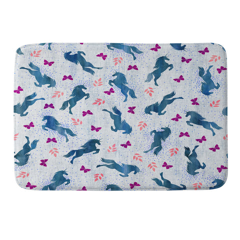 Schatzi Brown Unicorn Toss Light Linen Memory Foam Bath Mat