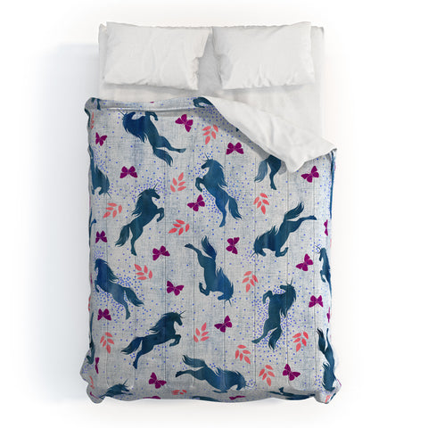Schatzi Brown Unicorn Toss Light Linen Comforter