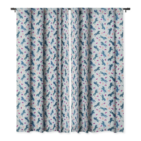 Schatzi Brown Unicorn Toss Light Linen Blackout Window Curtain