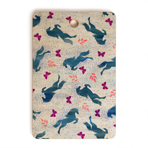 Schatzi Brown Unicorn Toss Light Linen Cutting Board Rectangle