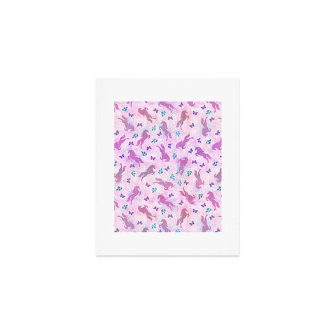 Schatzi Brown Unicorn Toss Pink Art Print