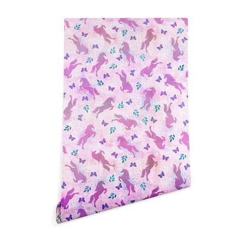 Schatzi Brown Unicorn Toss Pink Wallpaper