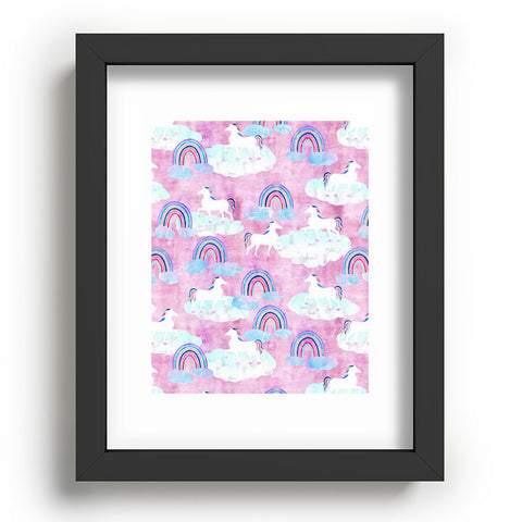 Schatzi Brown Unicorns and Rainbows Pink Recessed Framing Rectangle